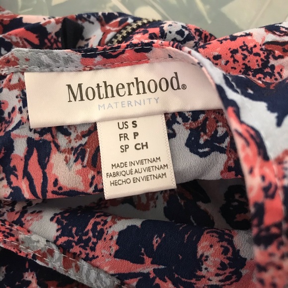 🎁 Motherhood Round Neck Floral Short Sleeve Blue Women's top - Picture 4 of 4